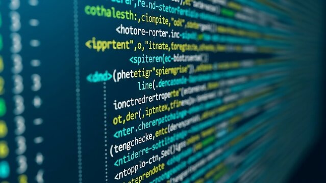 Code, HTML, php web programming source code. Abstract code background - 3d rendering