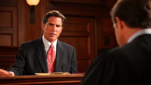 A concise and focused prosecutor summarizes key evidence in a calm courtroom setting emphasizing clarity and precision during the final summation.