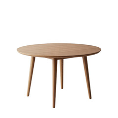 Fototapeta premium Modern round wooden coffee table isolated on transparent background