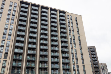 Modern Apartment Building Exterior with Urban Architecture