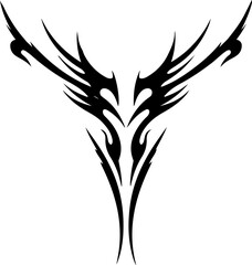 Abstract Fire Flame Silhouette & Tribal Sharp Ornament Collection