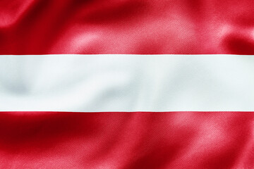 Obraz premium Austria national flag with red white red horizontal stripes.