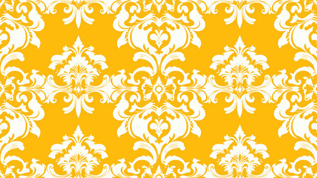 Classic ornamental pattern combining symmetrical floral motifs and scrollwork in a refined and elegant decorative composition