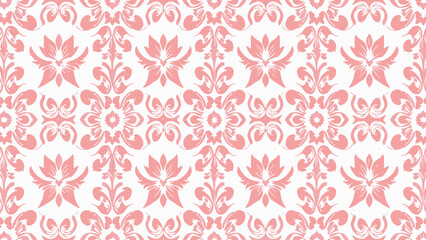 Pink and white luxury vector seamless pattern. Ornament