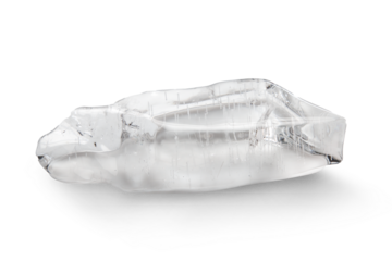 A piece of ice isolated on a transparent background