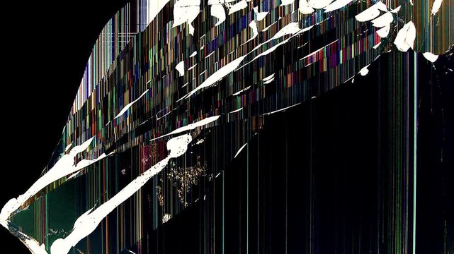 TV LCD Screen glass breaking into pieces. Realistic Electronic Device Glass impact crack with detailed fractures on alpha. For overlay, simulating broken Screen effects. Fake Broken Screen Wallpaper.