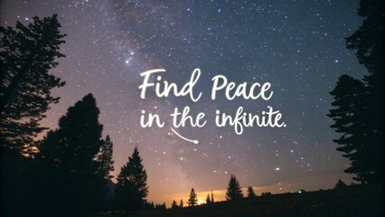Night Sky with Inspiring Message: Find Peace in the Infinite