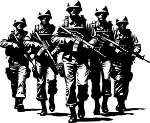 Floral Elegance and Military Valor: A Collection of Wildflowers and Soldier Silhouettes