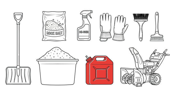 Winter snow removal tools and supplies