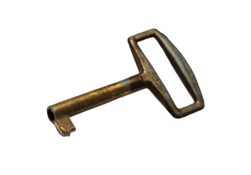 Old cupboard key isolated on transparent background - Powered by Adobe