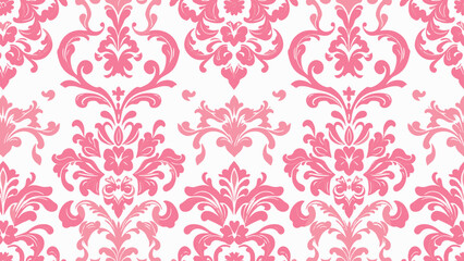 Obraz premium seamless pink damask pattern