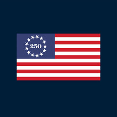 America 250 Anniversary Vector Design. Perfect for Independence Day, historical events, and patriotic themes.