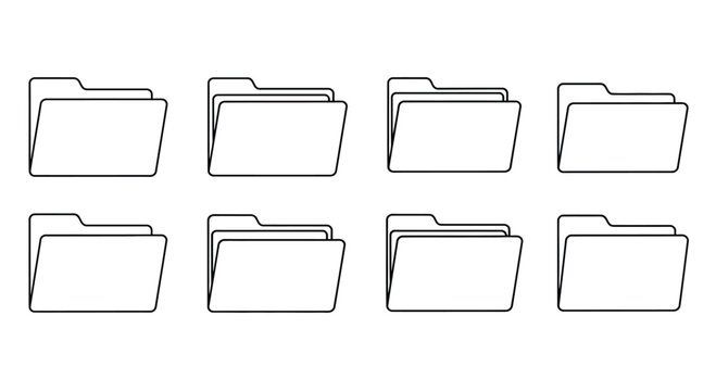 Array of organized file folders