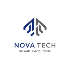 Fototapeta premium Nova Tech Modern Logo Design Element.