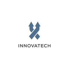 Innovatech Logo Design with Arrows Symbol.