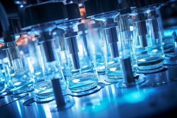Scientific research in laboratory developing pharmaceutical biotechnology solutions