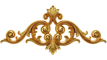 Golden Ornate Baroque Scrollwork With Colorful Aura On Black