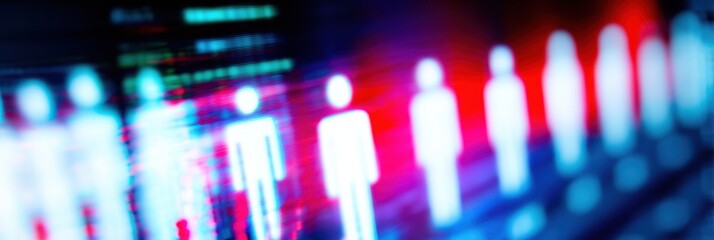 AI HR Technology Dashboard Modern Recruitment Workforce Analytics with Hologram and Digital Network Visualization for Marketing Content