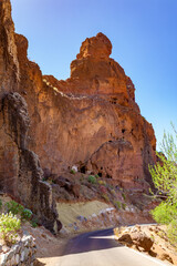Fototapeta premium Caves Cueva Bermeja settlement, Island Gran Canaria, Canary Islands, Spain, Europe.