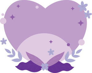 Obraz premium Gentle Purple Heart with Floral and Star Accents - Romantic Love Decoration or Valentine's Day Frame Template