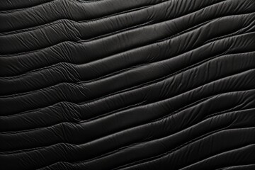 Fototapeta premium Black quilted synthetic leather material forming a wave pattern texture background
