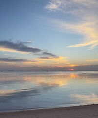 Soft Morning Sky and Sun Reflection Over the Red Sea