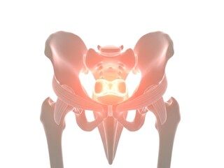 Human Pelvis Anatomy 3D Render Highlighting Sacroiliac Joint Pain