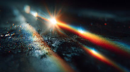 light leak overlay effect with colorful light leaks,retro grain noisy film distressed texture light leak flare on black background,old film projector,abstract background with rainbow light