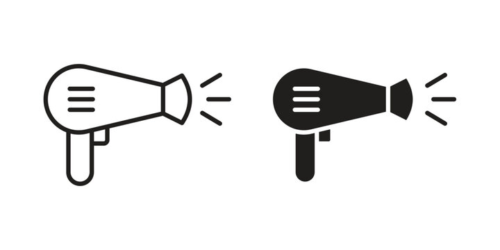 Blow dryer icons suitable for infographics, websites and print media and interfaces. Line vector icon.