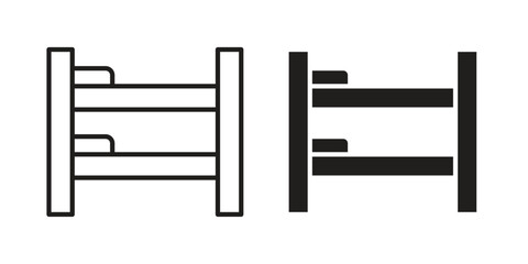 Bunk bed icons suitable for infographics, websites and print media and interfaces. Line vector icon.