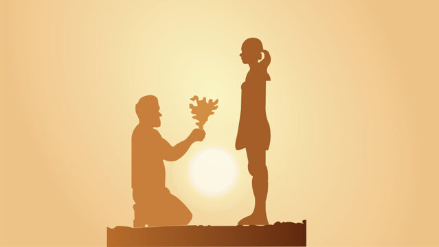 A lover propose his fiance 