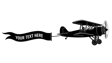 Biplane pulling a text banner © Îkhlas Art Zøne