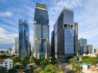 Fototapeta premium Beautiful cityscape of Singapore city. Cityscape series of Singapore.