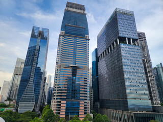 Fototapeta premium Beautiful cityscape of Singapore city. Cityscape series of Singapore.