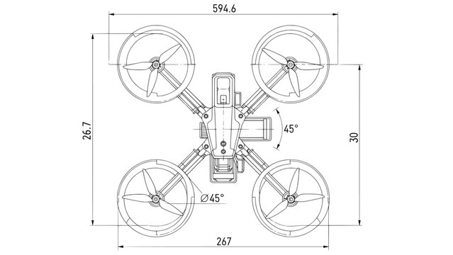 Drone technical drawing
