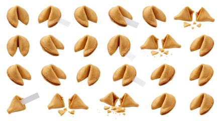 Fortune Cookies Pattern - Isolated on White Background
