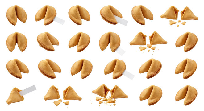 Fortune Cookies Pattern - Isolated on White Background