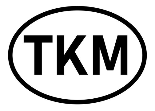 Turkmenistan TKM abbreviation vector on a white background
Country code abbreviation oval sticker icon on a white background