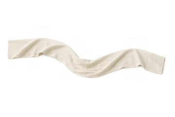 Flowing white fabric softly draping, creating a gentle wave and movement, textile isolated with transparent background