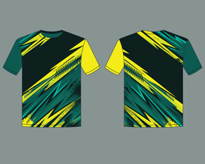 Jersey Design Templates with Asbtract green lighting. Vector Illustration. Sportswear
