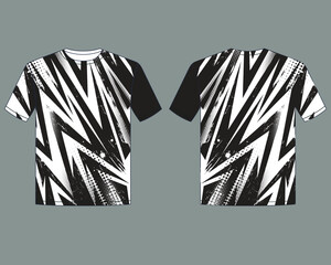 jersey uniform design template with abstract black white lighting shape
