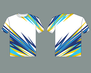 jersey uniform design template with abstract Yellow and Blue lighting shape
