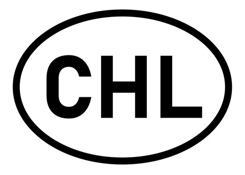 Chile CHL abbreviation vector on a white background
Country code abbreviation oval sticker icon on a white background