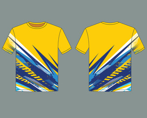 jersey uniform design template with abstract Yellow and Blue lighting shape
