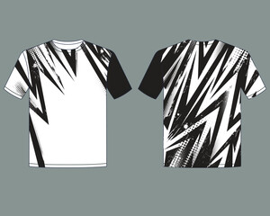 jersey uniform design template with abstract black white lighting shape
