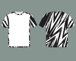 jersey uniform design template with abstract black white lighting shape
