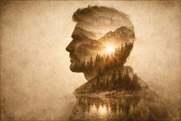 Resilient sunrise over mountain silhouette