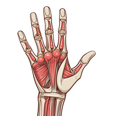 Illustration of Rheumatoid Arthritis in Hand