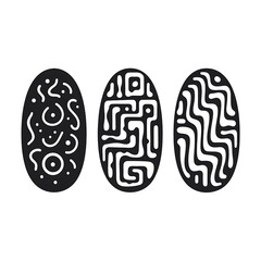 Mysterious geometric labyrinth with abstract shapes