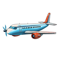 Airplane Cartoon Illustration Isolated on White